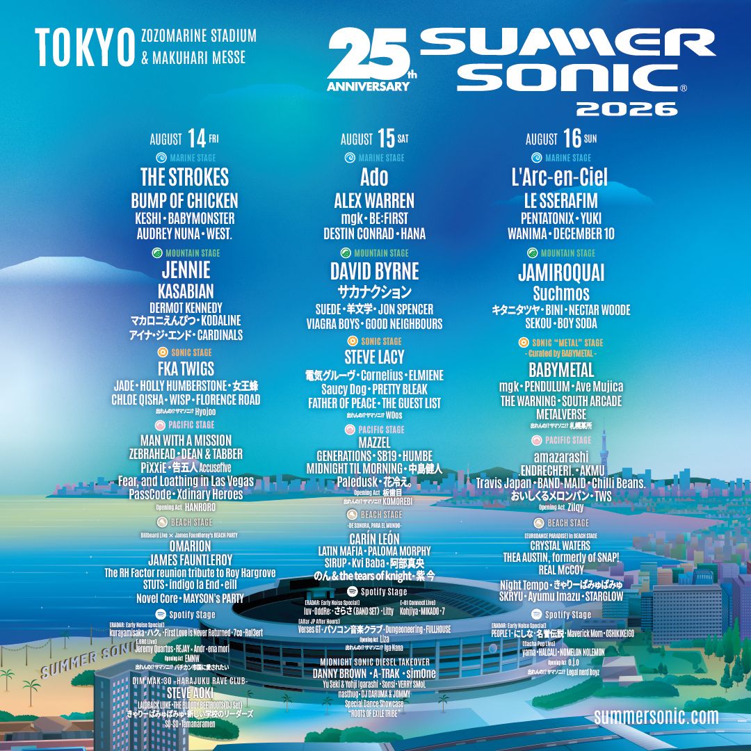 SUMMER SONIC 2026　2026.08.14-16. ZOZOマリンスタジアム＆幕張メッセ